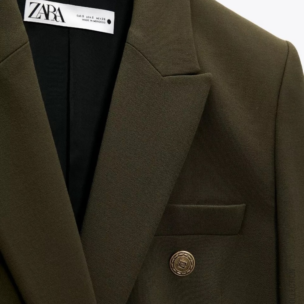 Zara Khaki Blazer Medium - Picture 6 of 8